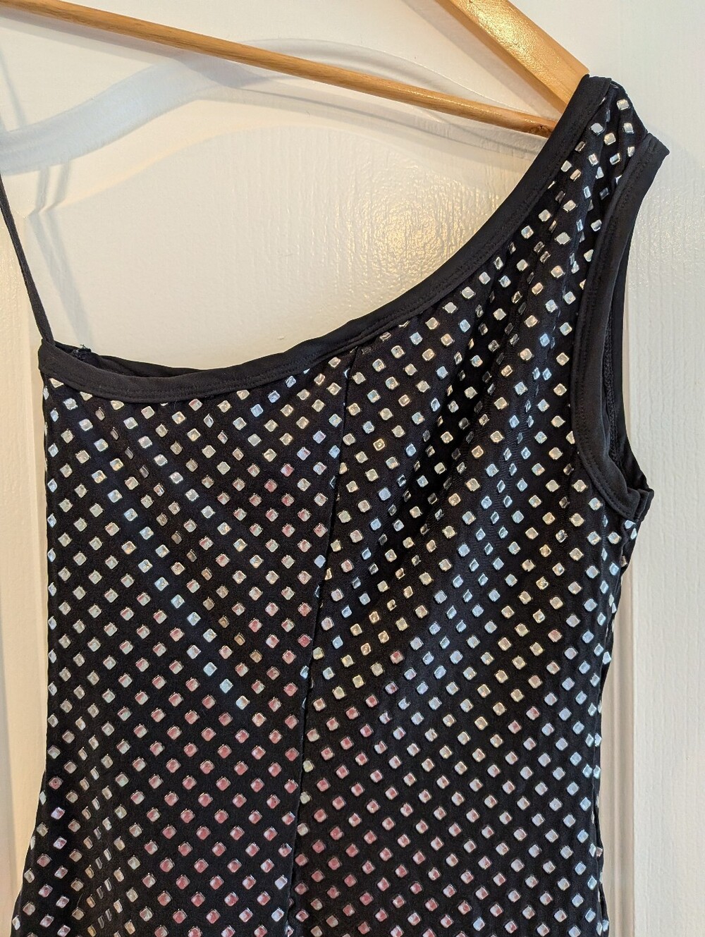Lip Service Vintage 90s Punk Goth Studded Black One Shoulder Mini Dress Size M - Picture 8 of 11